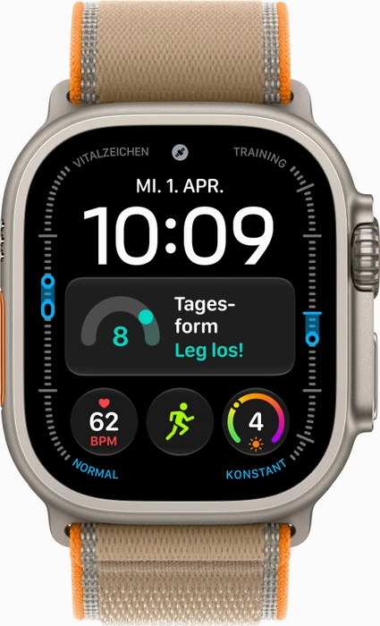 Apple Watch Ultra 4 natur mit Trail Loop M/L sand