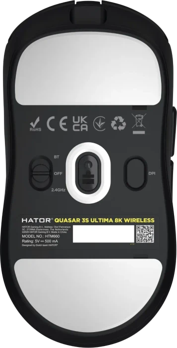 Hator Quasar 3S Ultima 8K Wireless Gaming Mouse schwarz, USB/Bluetooth