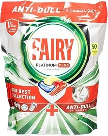 Fairy Platinum Plus All-In-One Lemon Geschirrspültabs, 50 Stück
