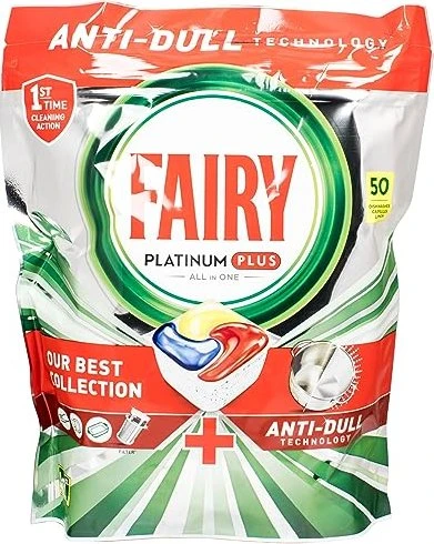Fairy Platinum Plus All-In-One Lemon Geschirrspültabs, 50 Stück