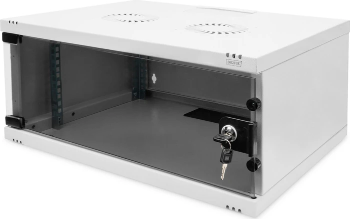 Digitus Professional SoHo Line 19" Wandgehäuse 4HE, unmontiert, Sicherheitsglastür, IP20, RAL 7035, 400mm tief