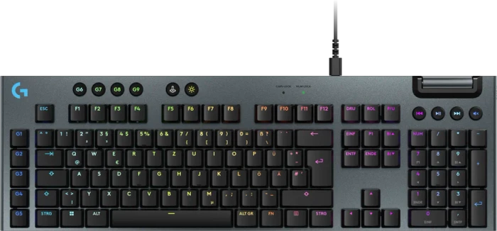 Logitech G915 X, schwarz, LEDs RGB, GL TACTILE, USB, DE