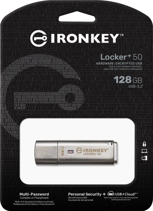 Kingston IronKey Locker+ 50 128GB, USB-A, USB 3.2 Gen 1×1