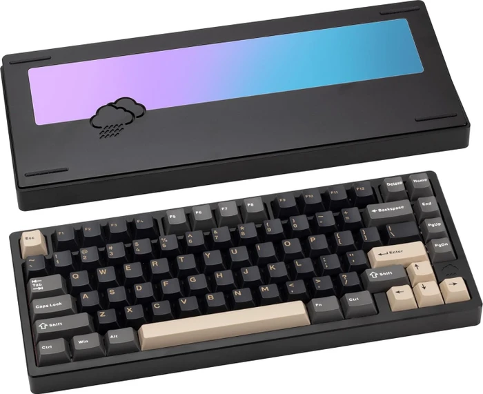 Wobkey Rainy 75 Lite, schwarz, HMX Violet Linear, USB/Bluetooth, US