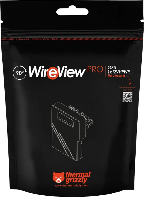 Thermal Grizzly WireView Pro GPU Reverse, 90°, 12VHPWR, Sense-Pins an der Unterseite