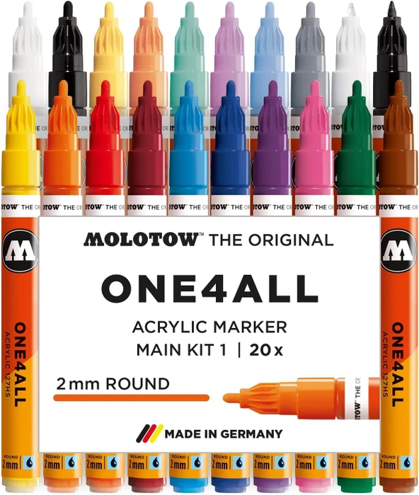 Molotow ONE4ALL 127HS Acrylmarker Main-Kit 1 sortiert, 20er-Set