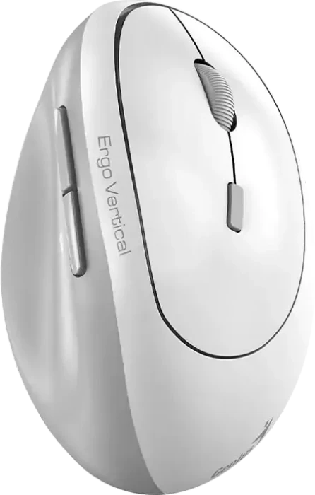 Genius Ergo 8350S Wireless Vertical Ergonomic Silent Mouse weiß/grau, USB/Bluetooth