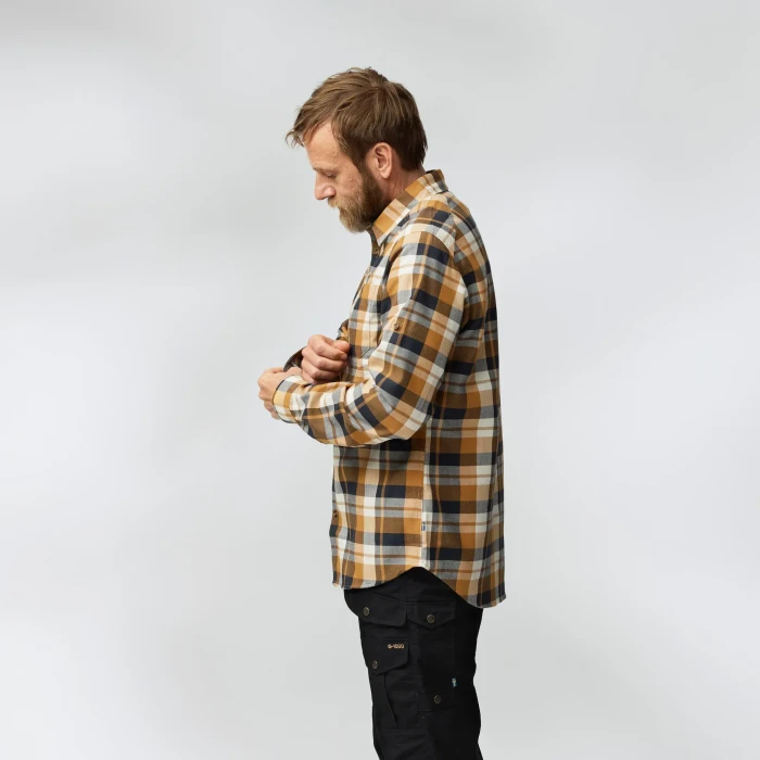 Fjällräven Fjällglim Hemd langarm buckwheat brown/dark navy (Herren)