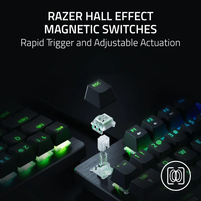 Razer Huntsman V3 HE Magnetic Mini 65% 8KHz, schwarz, LEDs RGB, Hall Effect Magnetic, USB, UK