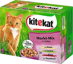 Kitekat Beutel Markt-Mix in Gelee, 1.20kg (12x 100g)