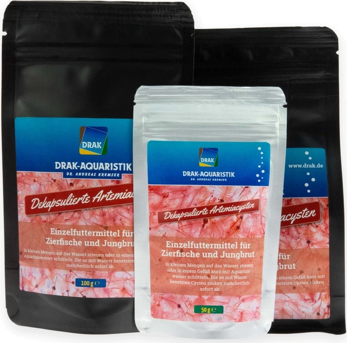 DRAK-Aquaristik Dekapsulierte Artemiacysten, Standbodenbeutel, 100g