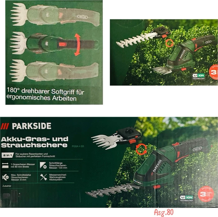 Parkside PGSA 4 C4 Akku-Strauchschere inkl. Akku 2.0Ah