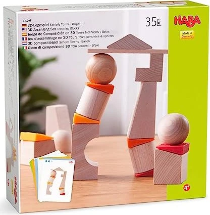 HABA 3D-Legespiel Schiefe Türme - Kugeln, 25-tlg.