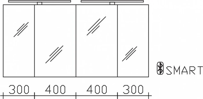 Pelipal SDAES5014-I Serie 25 Spiegelschrank 1400x703x170mm
