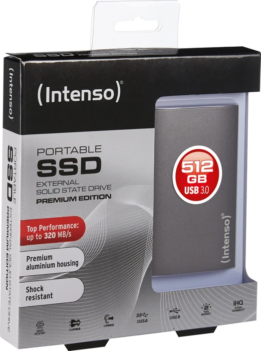 Intenso Portable SSD Premium Edition, grau, 512GB, USB 3.0 Micro-B