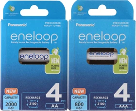Panasonic eneloop Kombipack 4x Mignon AA NiMH 1900mAh/4x Micro AAA NiMH 750mAh, 8er-Pack