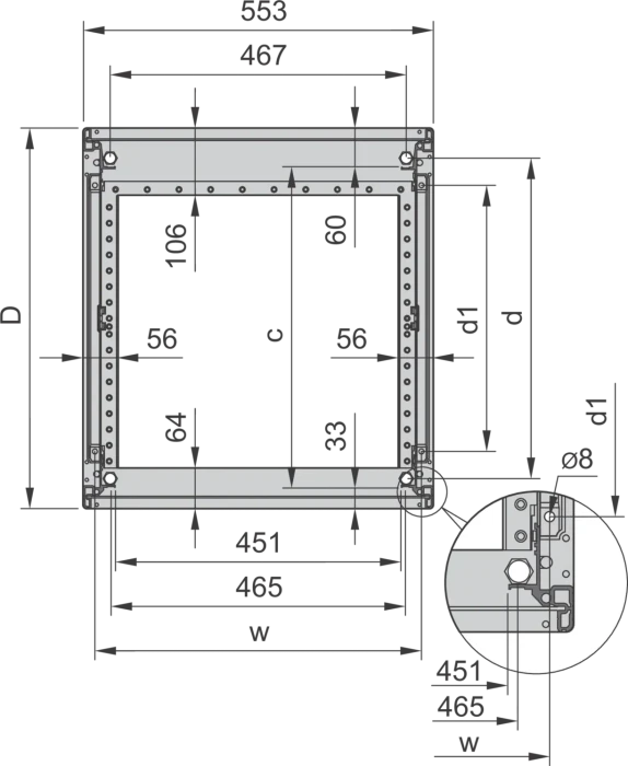 nVent Schroff Novastar, Slim Line 19" Schrankgestell 12HE, IP20, RAL 7021, 500mm tief