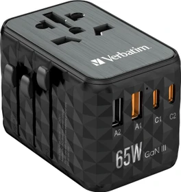 Verbatim UTA-05 GaN III Universal-Reiseadapter schwarz