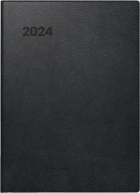 Brunnen Taschenkalender Modell 731 Wochenkalender 2024, 100x140mm, Kunststoff-Cover, schwarz, 72 Blatt