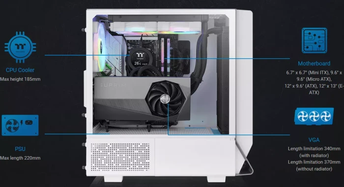 Thermaltake Ceres 300 TG ARGB Snow Edition, weiß, Glasfenster