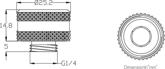 Bykski Anti-Off Rigid Fitting G1/4" auf 16mm, silber