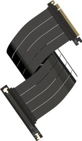 LinkUP AVA5 v2 Riser Kabel, rechts gerichtet, gewinkelt, PCIe 5.0, 500mm, schwarz/rosa
