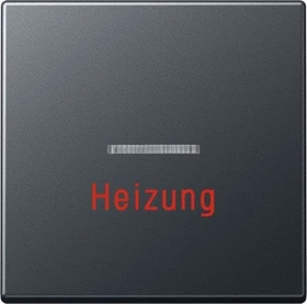 Jung Serie A Wippe mit Lichtleiter und Aufschrift Heizung, anthrazit
