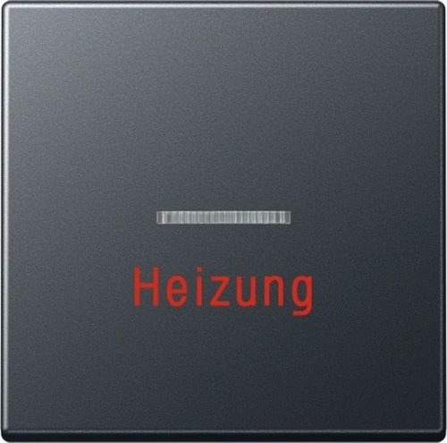 Jung Serie A Wippe mit Lichtleiter und Aufschrift Heizung, anthrazit