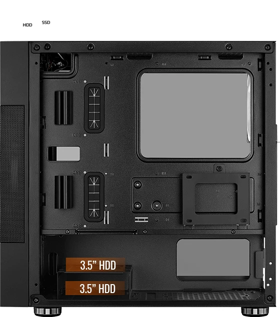 AeroCool Atomic, inkl. GPU-Halterung, Glasfenster