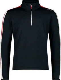 CMP Softech Fleece Melange 70's Funktionsshirt langarm nero melange/ferrari (Herren)