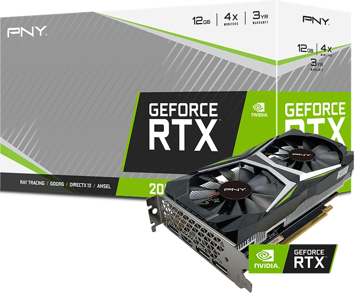 PNY GeForce RTX 2060 12GB Uprising Dual Fan, 12GB GDDR6, HDMI, 3x DP