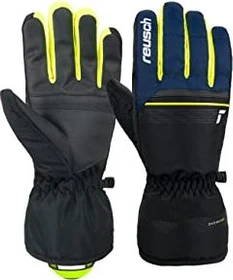Reusch Snow King Skihandschuhe black/dress blue/safety yellow