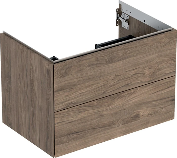 Geberit ONE Unterschrank für Waschtisch, mit zwei Schubladen, 75cm, Nussbaum hickory/Melamin Holzstruktur