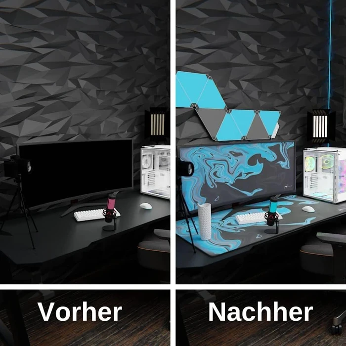 Nyfter Nyfpad XXL Liquid Premium Gaming Mousepad, 900x500mm, Design blau/schwarz