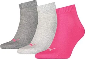 Puma Training Quarter Socken middle grey melange/pink, 3 Paare