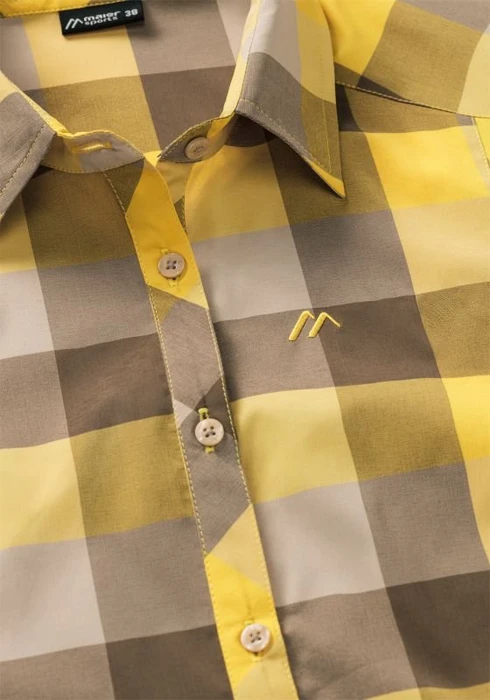 Maier Sports Sana Hemd ärmellos yellow check (Damen)