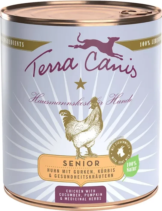 Terra Canis Huhn Senior mit Gurken, Kürbis & Gesundheitskräutern, 4.80kg (6x 800g)