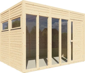 Bertilo Cubus 3 Office Gartenhaus 333x230cm natur