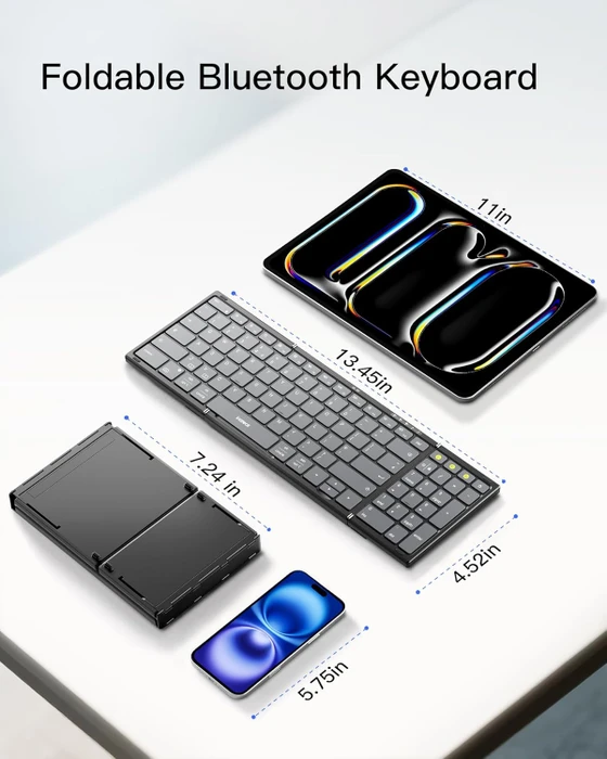 Inateck KB602 Nomad faltbare Tastatur mit Nummernblock, Bluetooth, UK