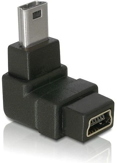 DeLOCK USB-B mini 5 Pin Stecker auf Buchse 90° gewinkelt [oben]