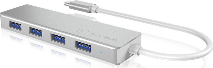 RaidSonic Icy Box IB-HUB1425-C3 silber USB-Hub, 4x USB-A 3.0, USB-C 3.0 [Stecker]