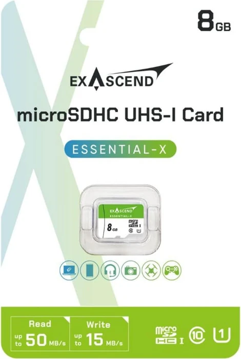Exascend Essential-X R50/W15 8GB, UHS-I U3, Class 10