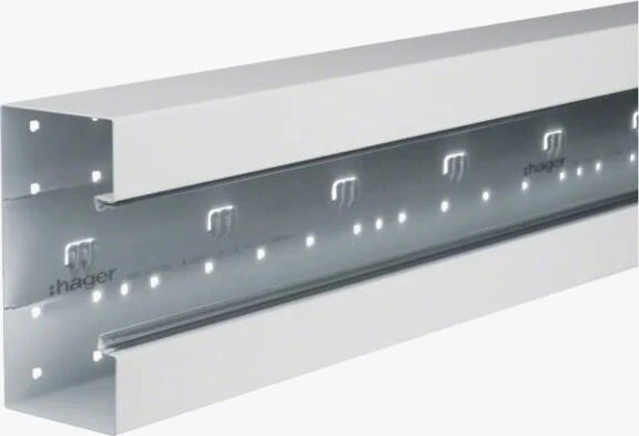 Hager Brüstungskanal-Unterteil frontrastend zu BRS 83x170mm Oberteil 80mm Stahl verkehrsweiß