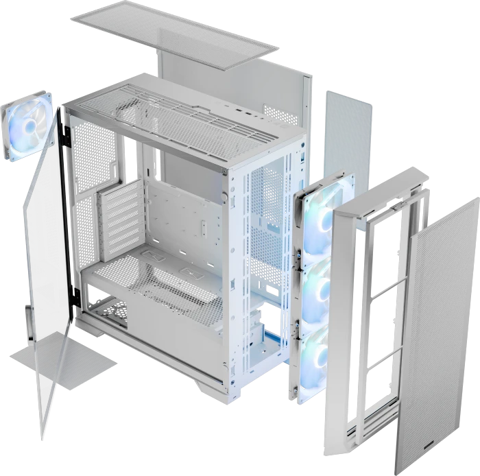 Modecom Horizon ARGB Flow White, Glasfenster