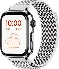 SaveFamily SaveWatch Plus 2 silber mit Stoffarmband zickzack