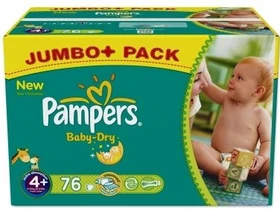 Pampers Baby-Dry Gr.4+ Einwegwindel, 9-20kg, 76 Stück