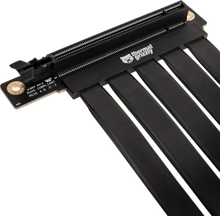 Thermal Grizzly Riser Kabel, gewinkelt, PCIe 4.0, 300mm, schwarz