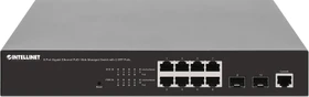 Intellinet Desktop Gigabit Managed Switch, 8x RJ-45, 2x RJ-45/SFP, 140W PoE+ (561167)