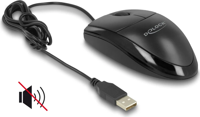 DeLOCK Optical Silent Mouse, schwarz, USB