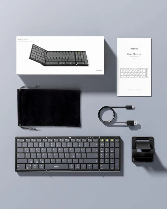 Inateck KB602 Nomad faltbare Tastatur mit Nummernblock, Bluetooth, DE